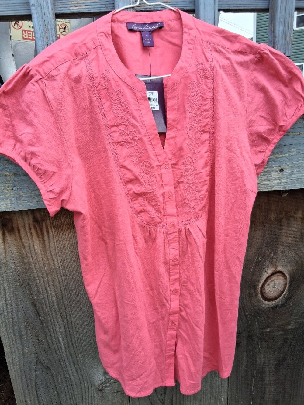 Gloria Vanderbilt Ladies' Embroidered Watermelon summer top XL